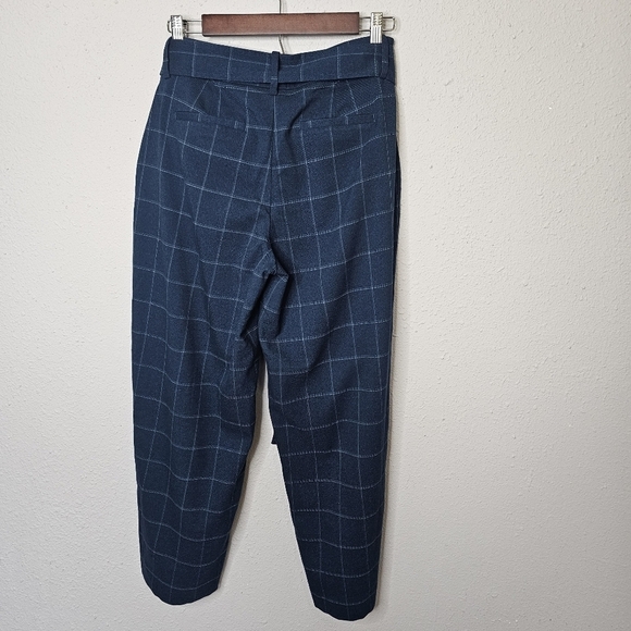 A New Day Womens Plaid Pants Size 6 Blue Plaid Stretch Soft Pockets Career Tie - Picture 6 of 8